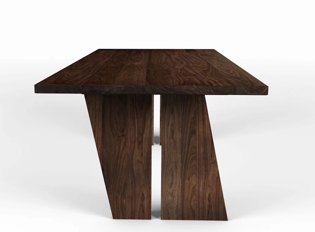 Design Nussbaumtisch massiv in astfreier Premium-Qualität