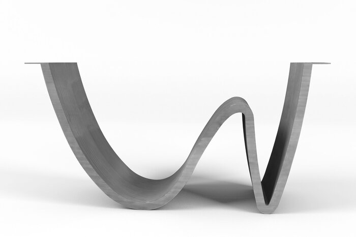 Stahl Tischgestell Wellenform in verschiedenen Oberflächen nach Maß bestellbar