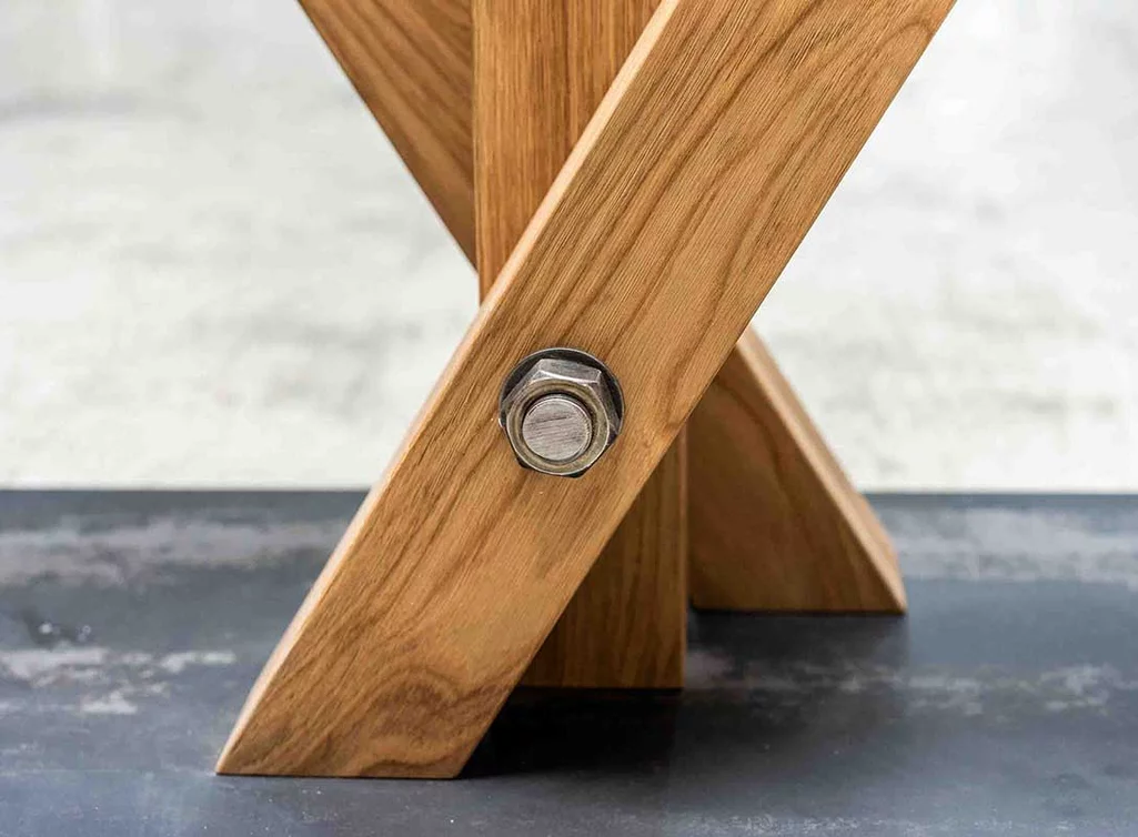 Eichentisch Detailansicht Untergestell