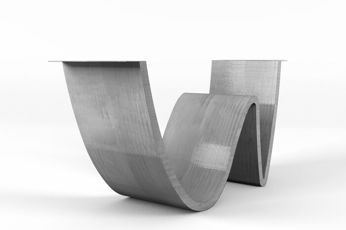 Tischgestell Wave Stahl in cooler Wellenform nach deinem Maß gefertigt