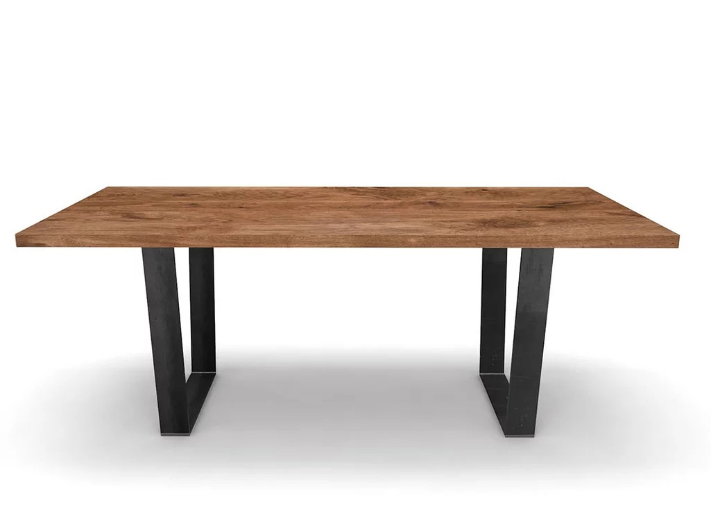 Eiche Esstisch mit Stahlkufen massiv auf Maß