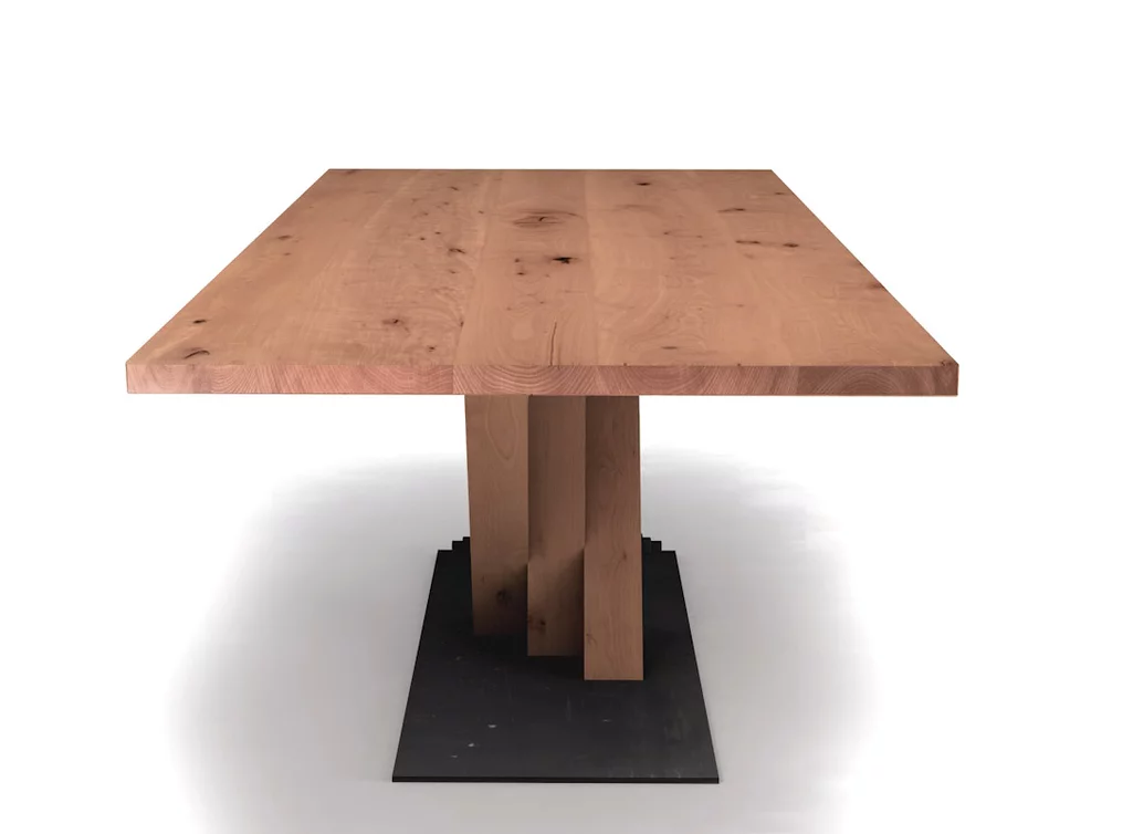 Buchenesstisch massiv mit Gestell in Fächerform