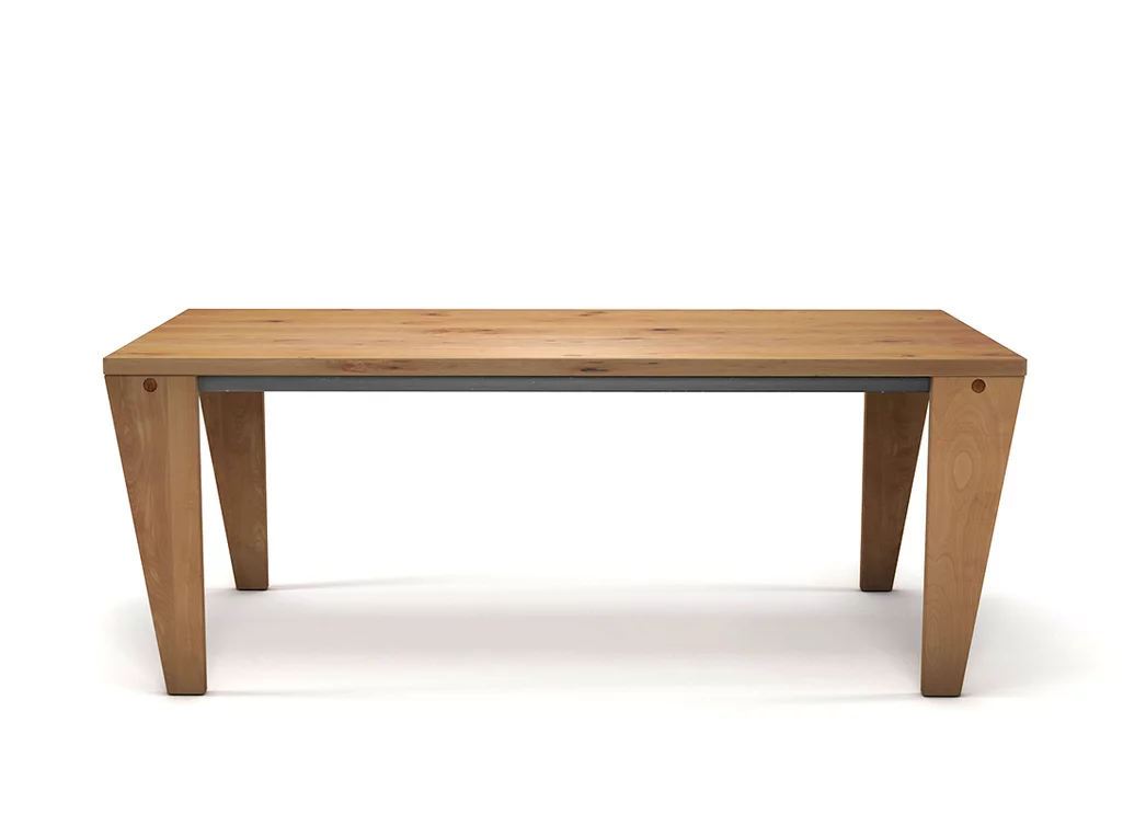 Masstisch Buche Untergestell selbsttragend mit Streben aus Stahl. Masstisch Buche Untergestell selbsttragend mit Streben aus Stahl.