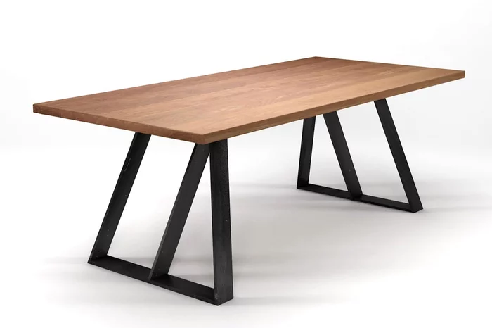 Tisch Massivholz Buche mit Stahlkufen Gestell