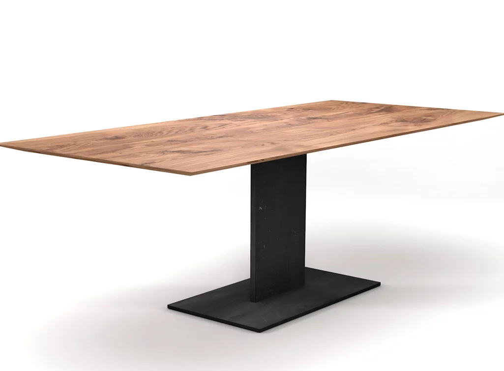 Mittelfuß Esstisch nach Maß Eiche Ast