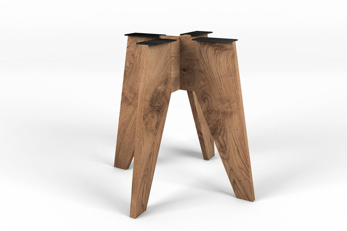 Massivholz Tischgestell in kantiger Form auf Maß gefertigt