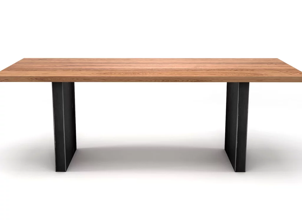 Eiche Tisch mit Stahltischwangen