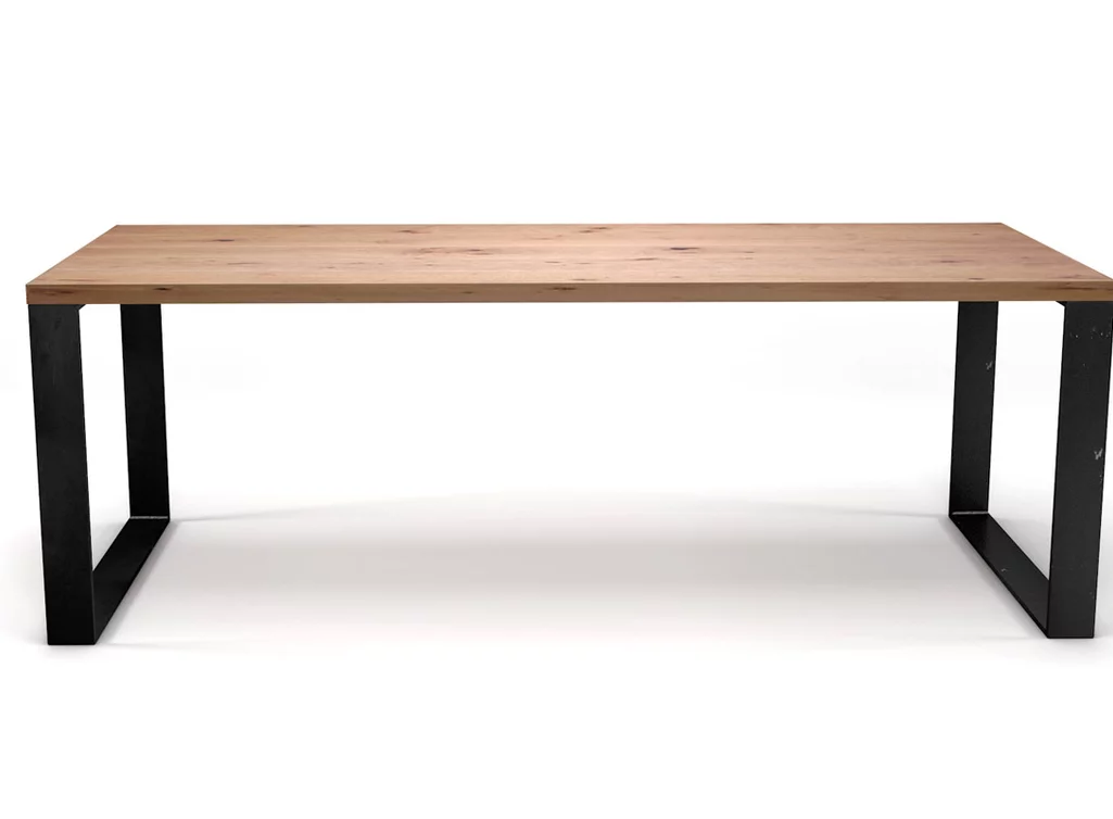 Esstisch mit klassischen Stahlkufen Esstisch mit klassischen Stahlkufen