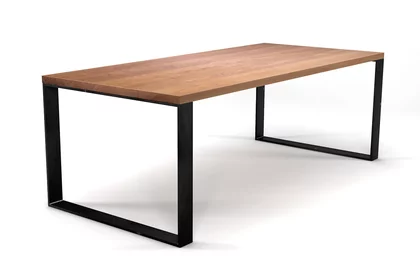 Stylischer Kufentisch massiv Buche astfrei Stylischer Kufentisch massiv Buche astfrei
