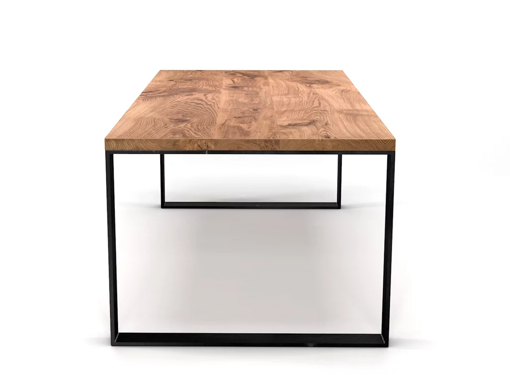 Eichenesstisch mit Stahlkufen