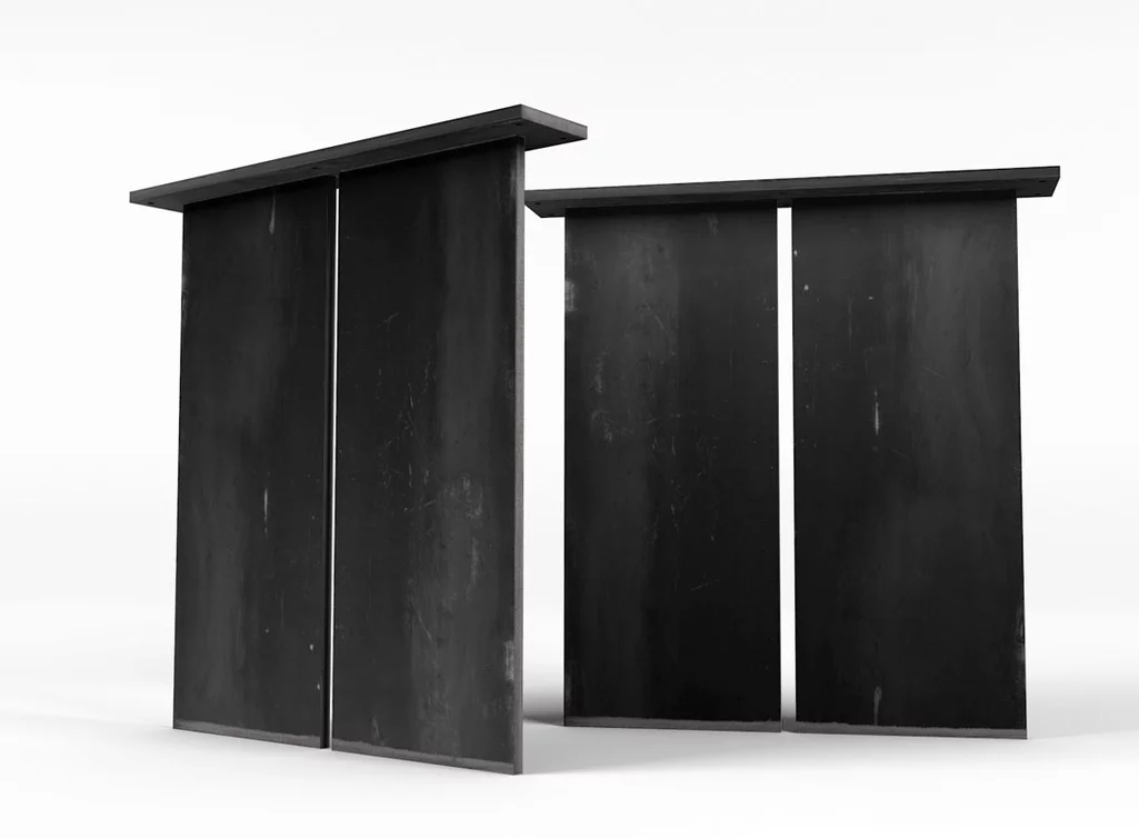 Stahl Tischgestell Wangen auf Maß aus massivem Flachstahl gefertigt
 Stahl Tischgestell Wangen auf Maß aus massivem Flachstahl gefertigt