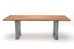 Kufentisch aus Eiche und Stahl astfrei 4cm auf Maß