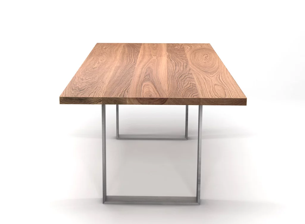 Dein Tisch nach Maß astfrei 4cm stark mit Stahlkufen