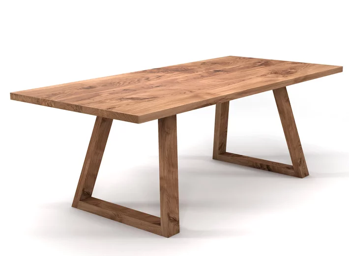 Massivholztisch Eiche nach Maß mit Tischuntergestell in Holz