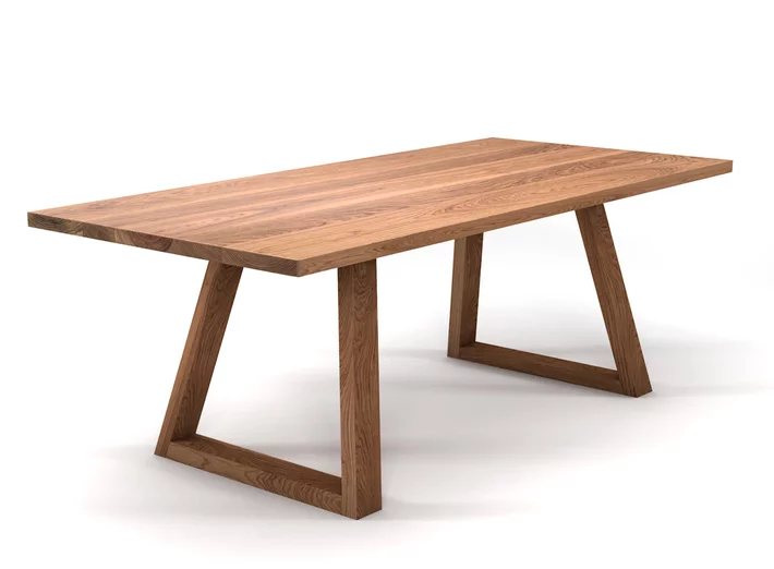 Holztisch aus Eiche nach Maß mit Massivholz Tischgestell