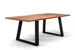 Massivholz Tisch Eiche mit Metall Tischgestell Kufen konisch
