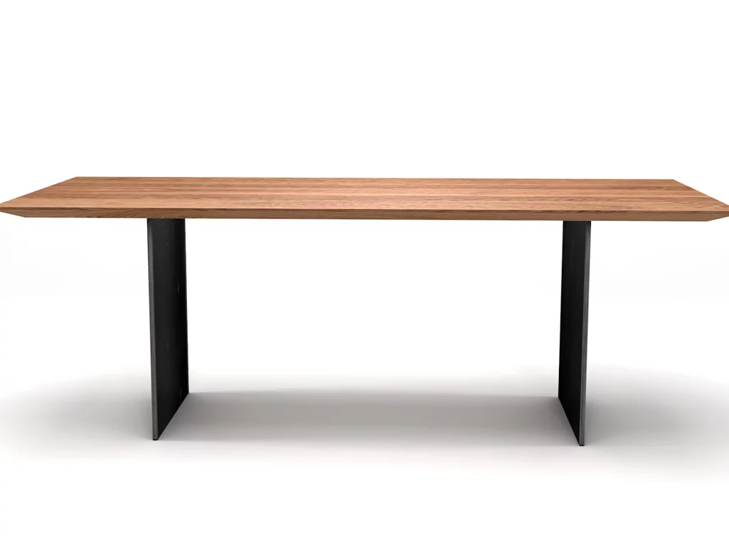 Wangenesstisch aus eiche astfrei mit Stahlgestell