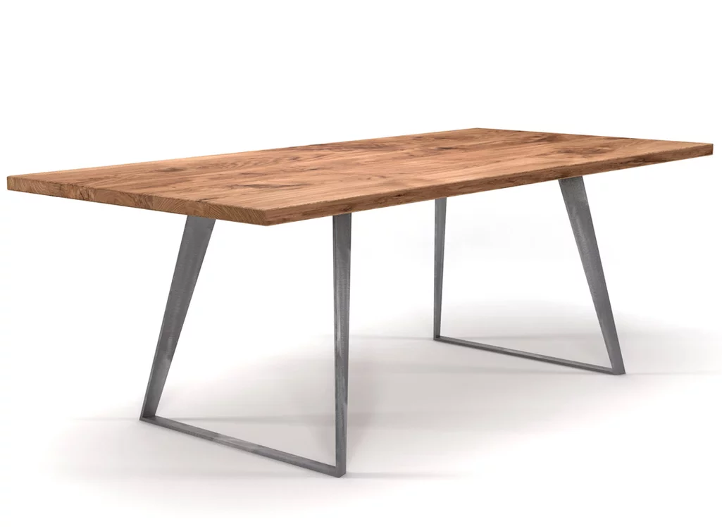 Moderner Esstisch Eiche nach Maß mit filigranen Stahlkufen