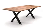 Cooler Tisch Eiche nach Maß mit Stahlkreuz Tischgestell