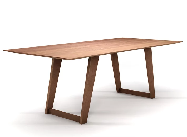 Buche Tisch mit Schweizer Kante und Tischkufen aus Holz