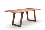 Buche Tisch mit Schweizer Kante und Tischkufen aus Holz