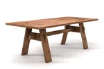 Holzesstisch aus Eiche mit Gestell selbsttragend aus Massivholz