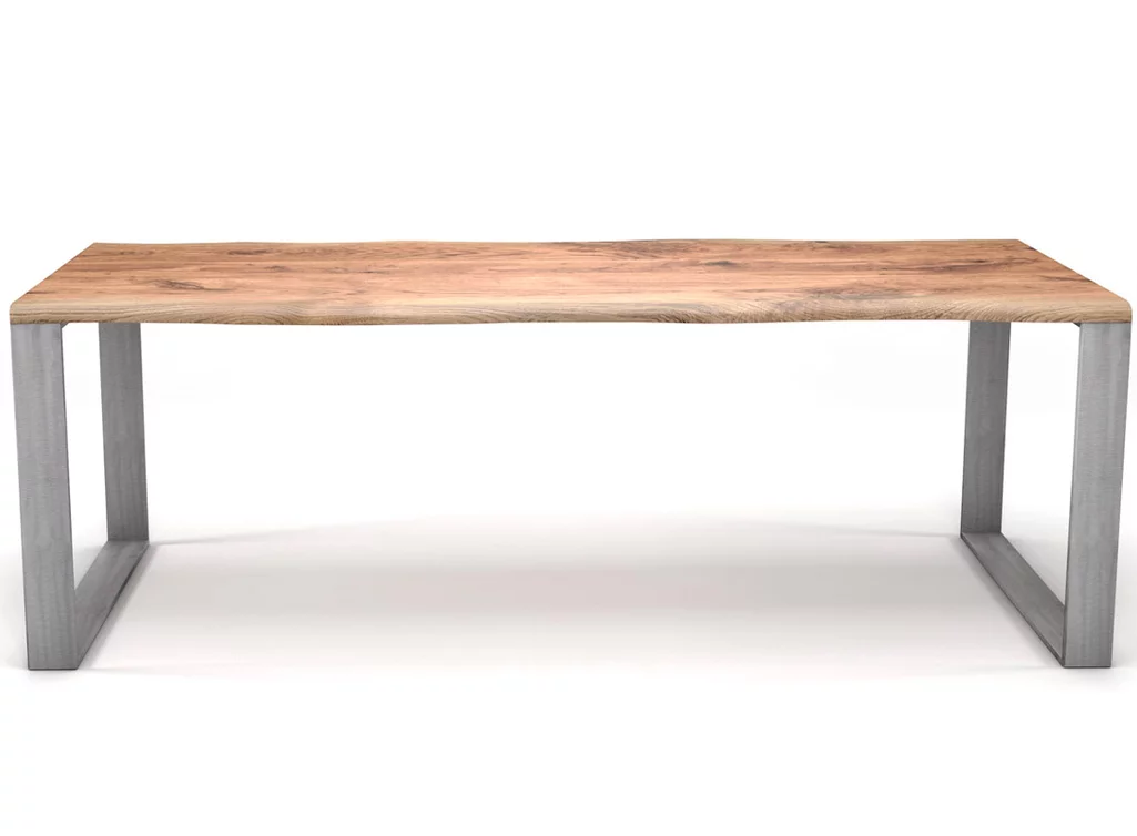 Kufenesstisch Eiche mit Naturkanten nach Maß