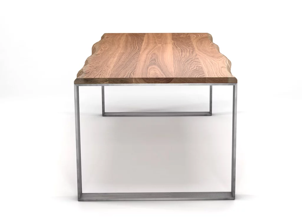 Naturkanten-Kufentisch Eiche astfrei nach Maß