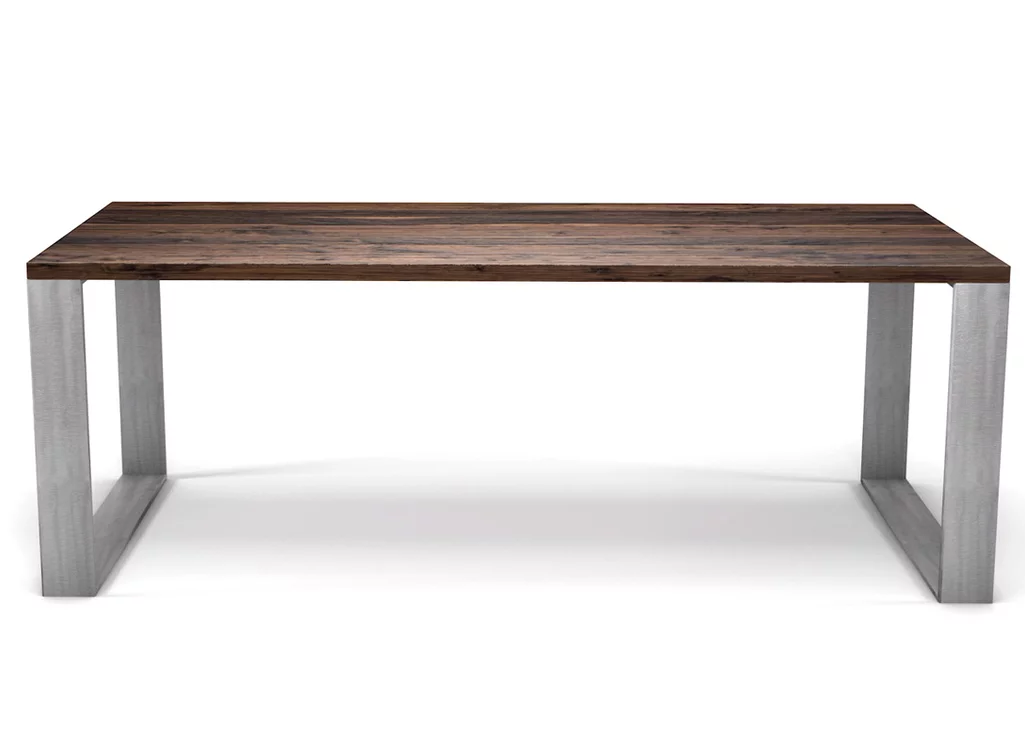 Nussbaumtisch mit Stahlkufen 4cm nach Maß