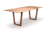 Esstisch Massivholz Eiche Facettenkante nach Maß mit Tischkufen aus Holz
