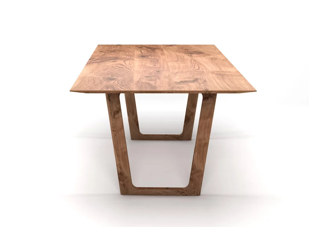Massivholzesstisch mit Facettenkante Eiche
