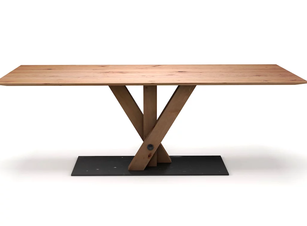 Buchentisch vollmassiv nach Maß mit Astanteil