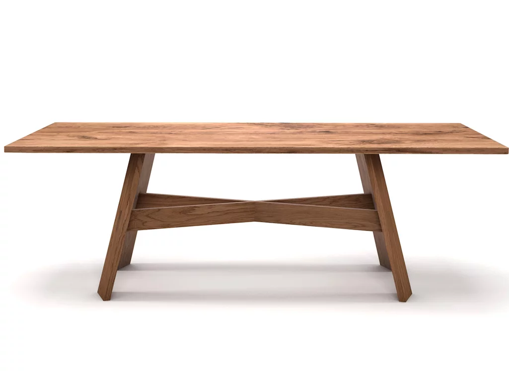 Vollmassiver Eichenesstisch nach Maß mit Massivholz Tischgestell