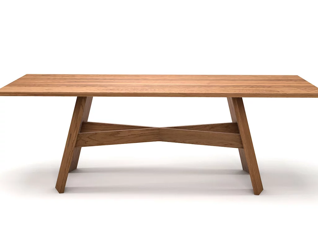 Holztisch Eiche astfrei Design made in Germany mit Massivholz Untergestell
