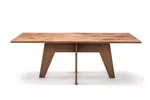 Massivholztisch aus Eiche massiv nach Maß mit einem Echtholz Tischgestell