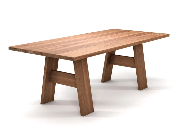 Eleganter Esstisch aus Eiche mit Holzbeinen nach deinem Maß gefertigt