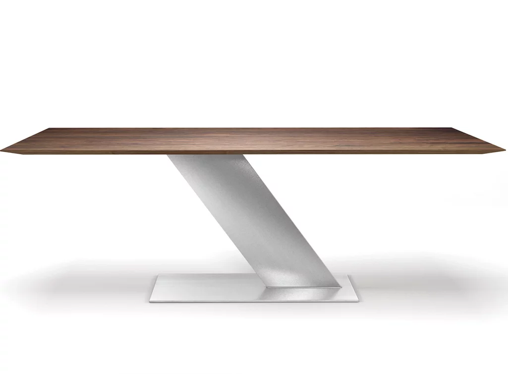 Nussbaumtisch 4cm massiv und astfrei mit Facettenkante