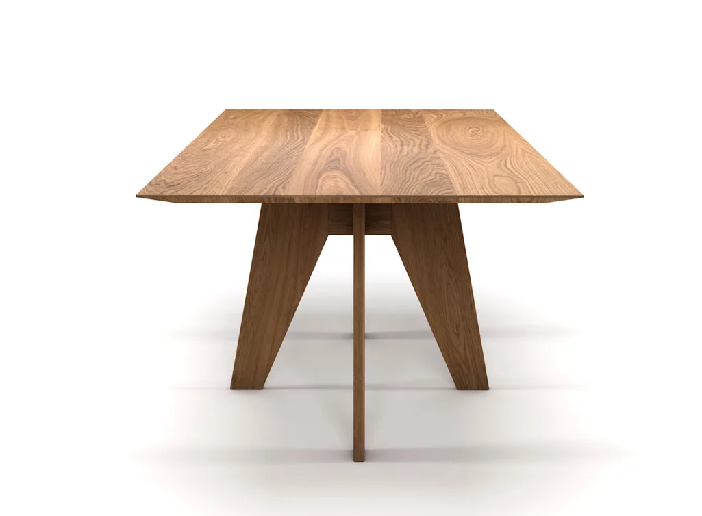 Maßtisch aus Eichenholz mit Facettenkante