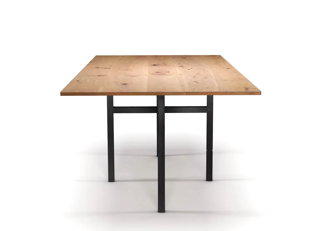 Maßtisch Buche Ast mit Stahlgestell