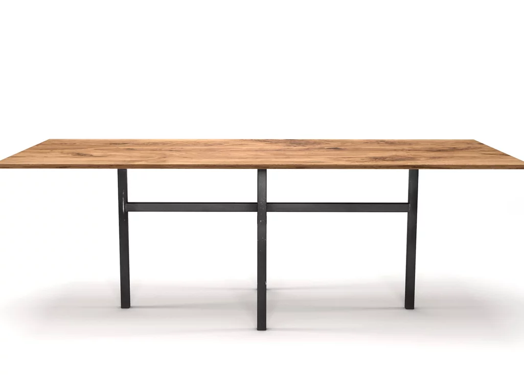 Massivholztisch Eiche mit Rahmengestell nach Maß