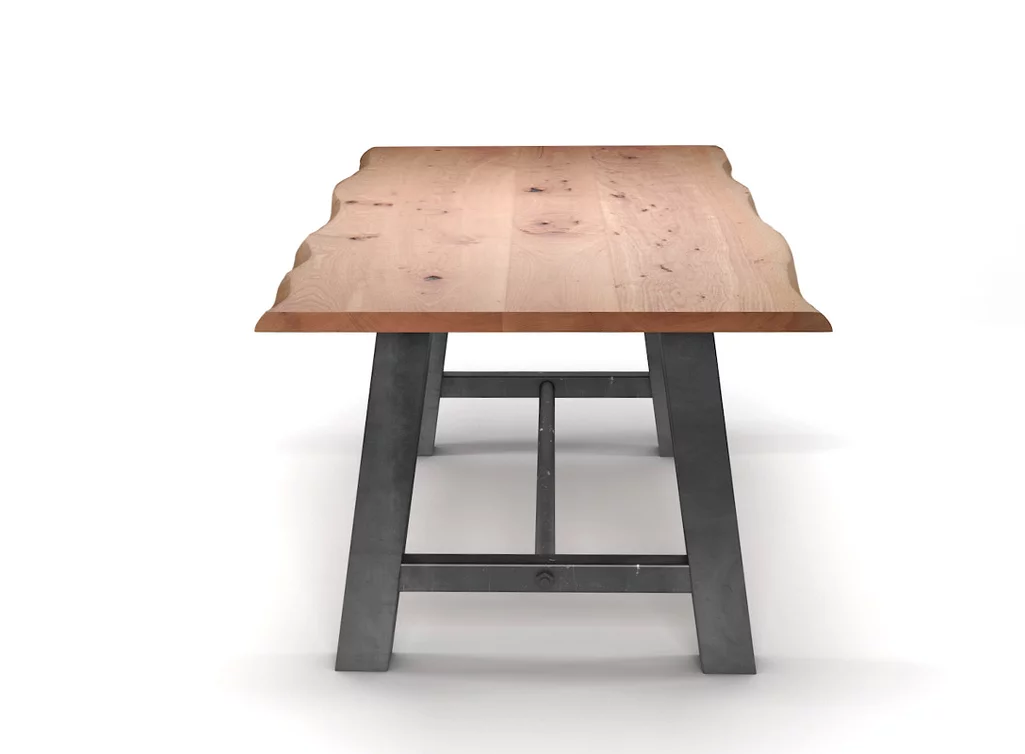 Esstisch mit Tischuntergestell aus Metall