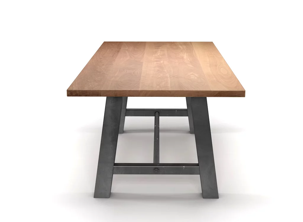 Esstisch Buche und Tischbeine aus Metall