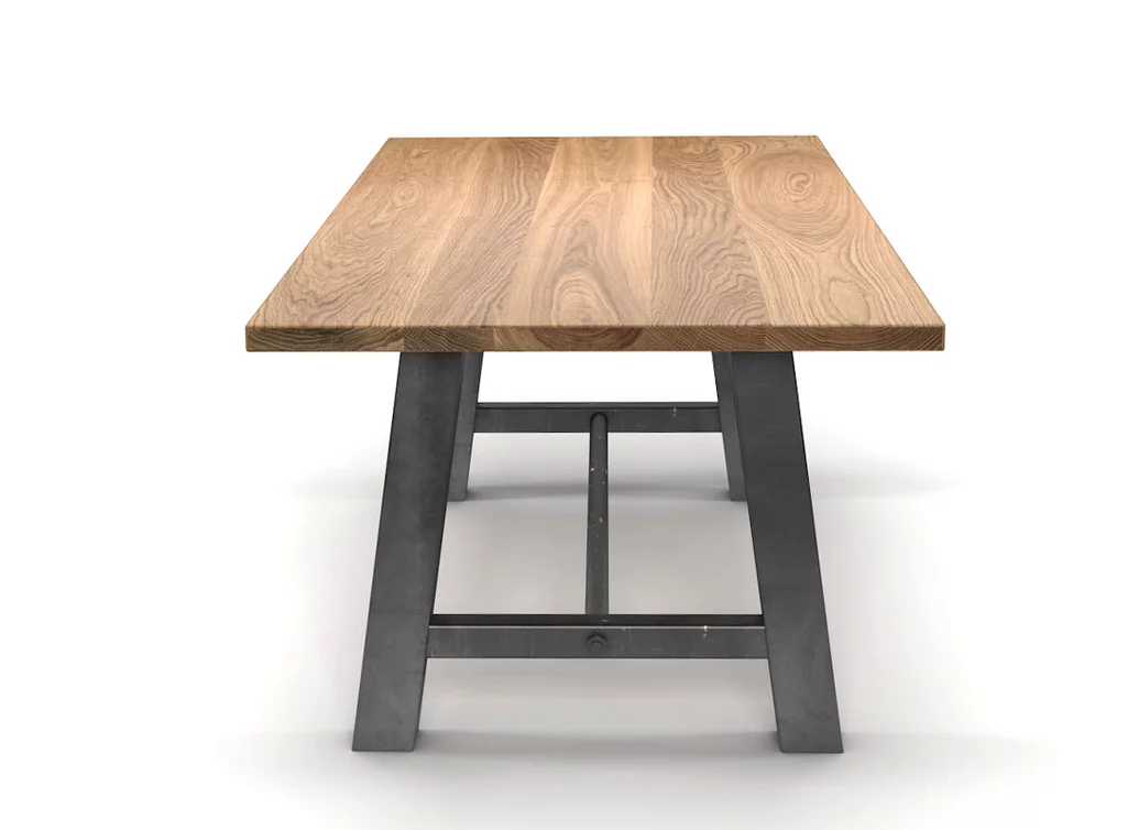 Tischbeine aus Stahl mit Eiche Esstisch