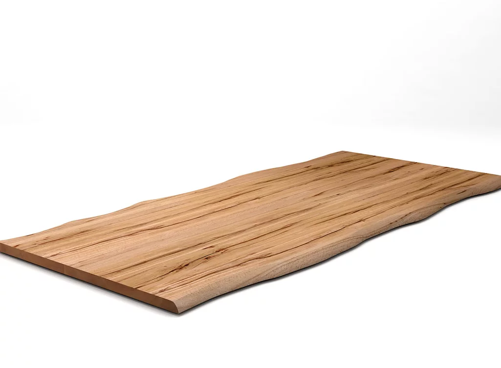 Kernbuche Tischplatte mit Baumkanten nach deinem Maß in 4cm Stärke gefertigt