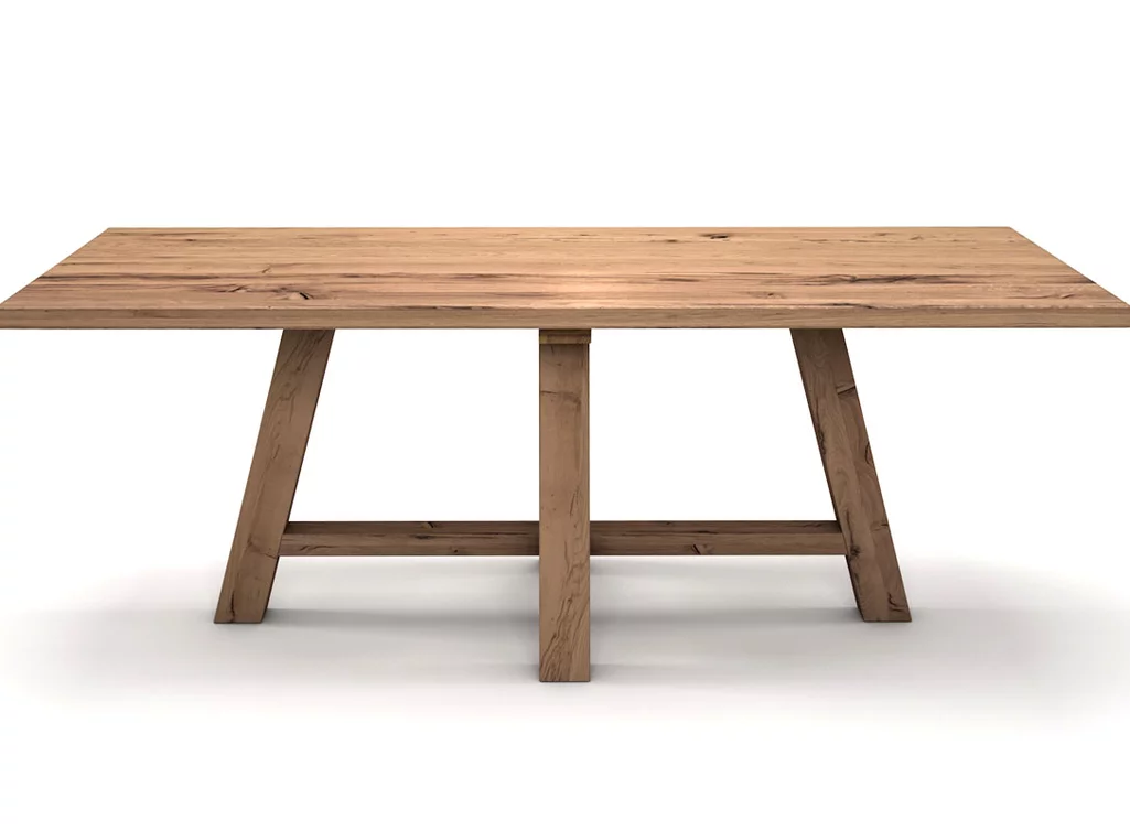 Esszimmertisch im Landhausstil aus Eiche Altholz gefertigt