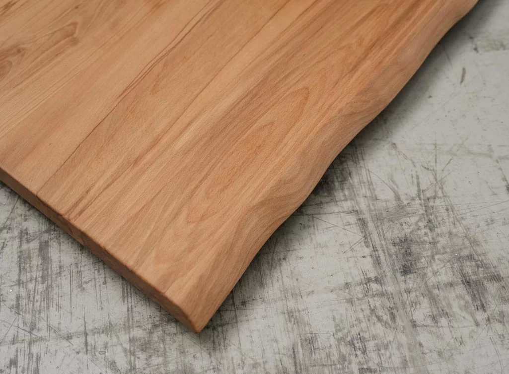 Baumkantentischplatte aus Kernbuche massiv nach Maß 4cm stark
