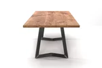Massivholztisch aus Eiche mit Stahlkufen nach Maß gefertigt