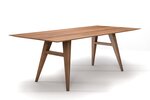 Eiche Esstisch mit Schweizer Kante Eiche astfrei Massivholz nach deinem Maß gefertigt.