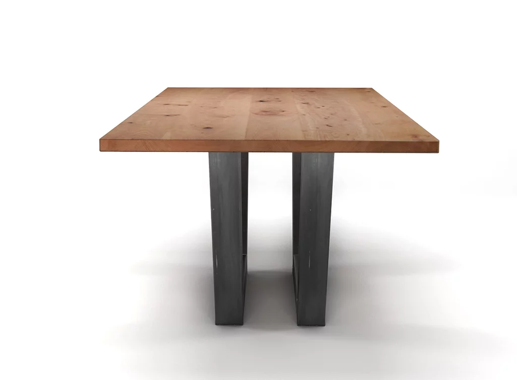 Esstisch Industriedesign aus Buche mit Stahl ganz einfach konfigurieren Esstisch Industriedesign aus Buche mit Stahl ganz einfach konfigurieren