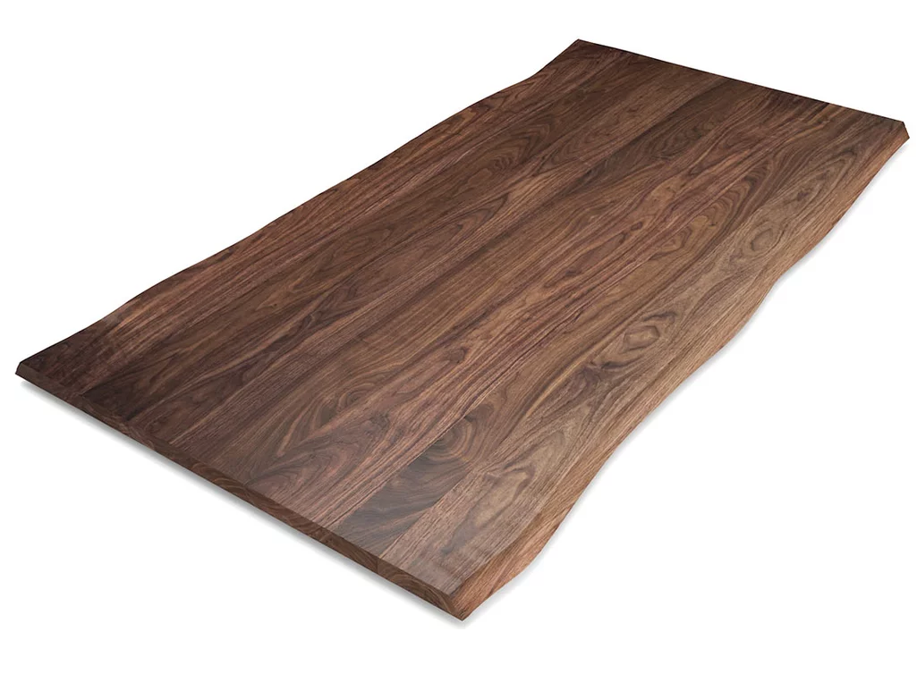 Nussbaum Tischplatte mit natürlicher Baumkante belassen nach Maß